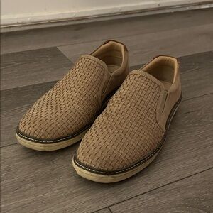 Elegant Woven Tan Slip-On Loafers for Men